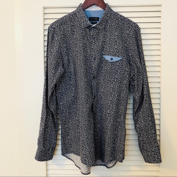 Zara Man Long Sleeve Shirt Floral Print - Picture 1 of 5